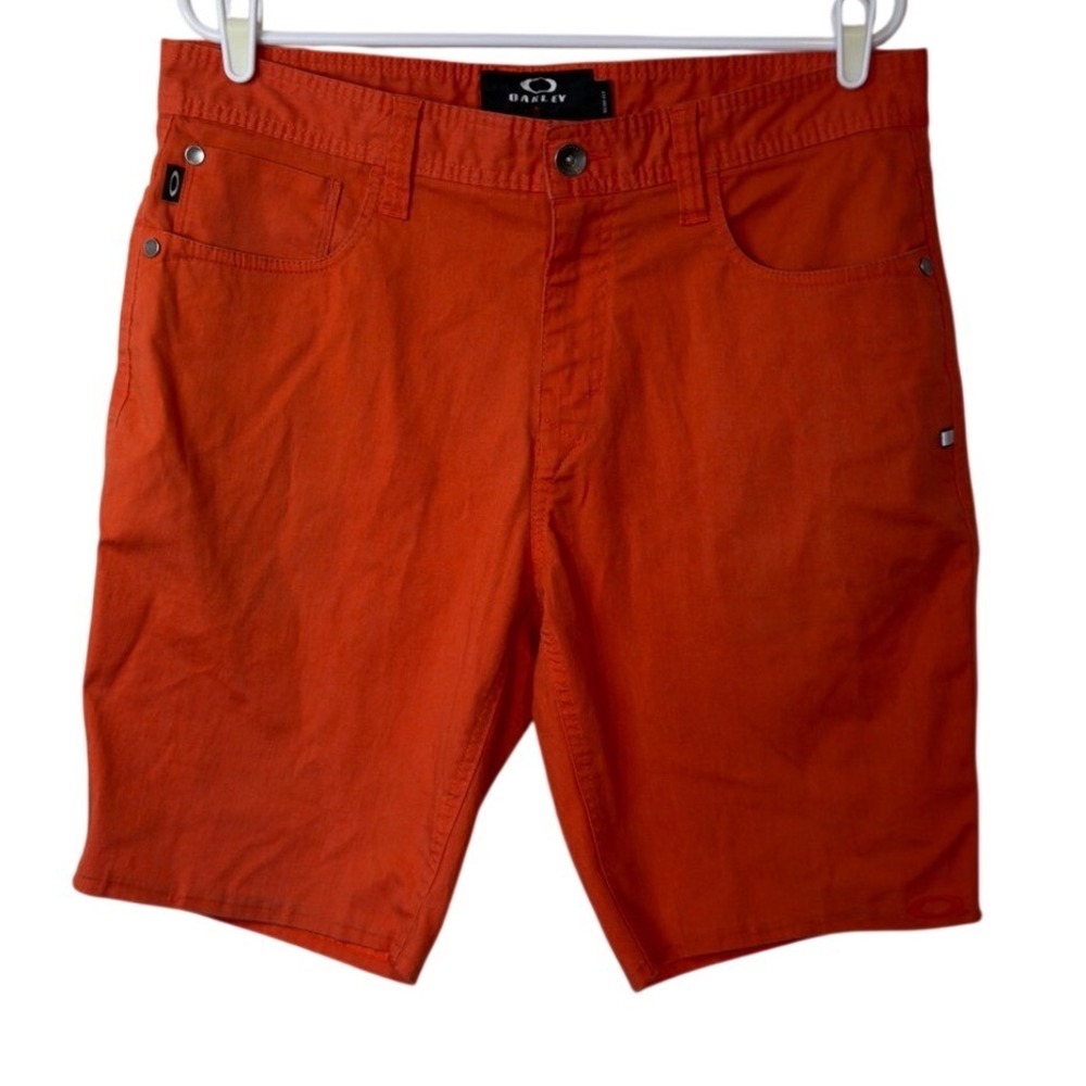 Oakley Men's 50s Walk Shorts Slim Fit Size 34 Casual Chino Orange Bold Summer